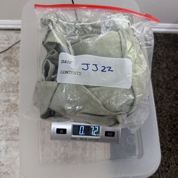 J jill Linen Tunic Shirt Womens Medium Sage Green Popover Long Sleeve Roll tab - Picture 11 of 11